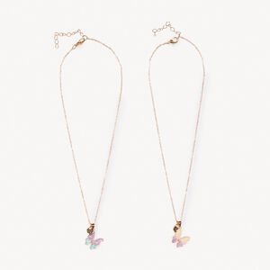 Pack de 2 collares con colgante de mariposa para niña 