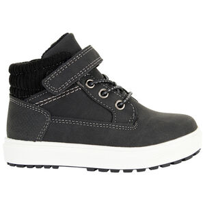 Botines negros con cordones elásticos y velcro para niño 