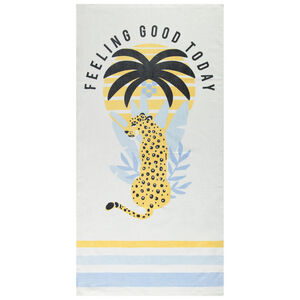 Toalla de playa de rizo con estampado de leopardo para niño 