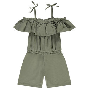 Combishort con volantes y tirantes para niña 