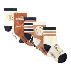 Lote de 5 pares de calcetines para bebé niño con motivos de insignias deportivas 