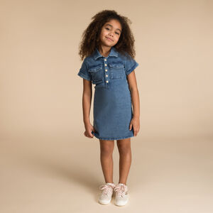 Camisa de mezclilla de manga corta para niña  Main Camisa de mezclilla de manga corta para niña