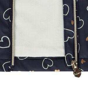 Parka goma estampado corazones y forrada para bebé niña 