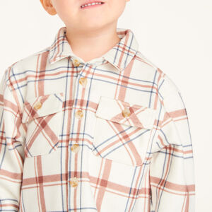 Camisa de cuadros para bebé niño de felpa. 