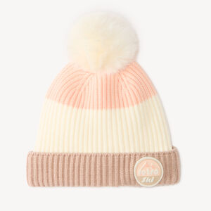 Bonnet de ski fille doublé sherpa à pompon 