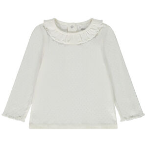 Camiseta de manga larga de punto calado para bebé niña 