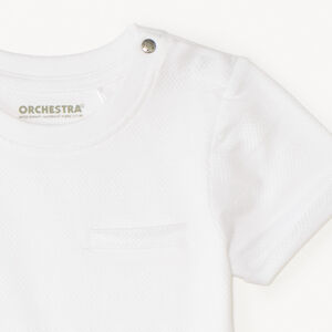 Camiseta manga corta lisa efecto texturizado para bebé niño 