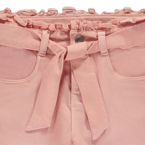 Pantalón paperbag con cinturón para niña  Main Pantalón paperbag con cinturón para niña