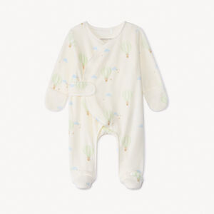 Pelele de terciopelo impreso con globos aerostáticos para bebé prematuro 