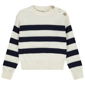 Jersey de punto a rayas oversize niña 