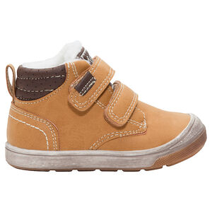 Botines efecto cuero camel con velcro 