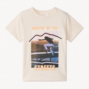 Camiseta de manga corta con estampado fotográfico de skate para niño 