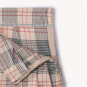 Falda corta de milano a cuadros con hebilla para niña 