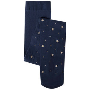 Leotardo liso con estrellas doradas estampadas 