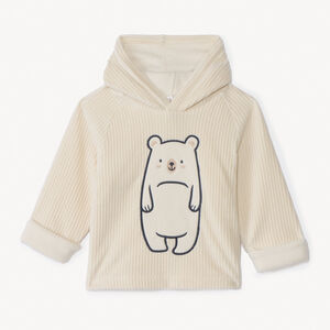 Sweat en velours côtelé avec capuche pour bébé garçon 