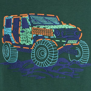 Camiseta de manga larga para niño con bordado de coche 