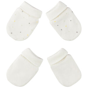 Juego de 2 pares de manoplas de doble jersey para bebés prematuros 