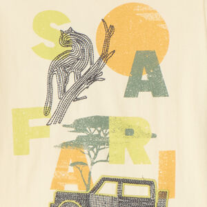 Camiseta de manga corta con estampado de safari para niño. 