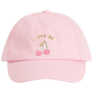 Gorra con estampado dorado y cerezas bordadas para bebé niña 