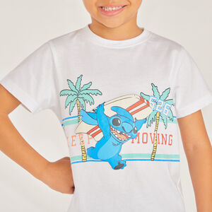 Camiseta de manga corta con estampado de Stitch de Disney para niño. 