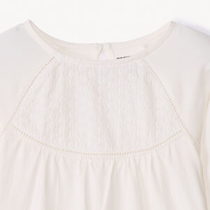 T-shirt manches longues uni à broderie pour fille  Main T-shirt manches longues uni à broderie pour fille
