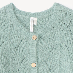 Chaleco de bebé niña tricot con diseño de punto. 