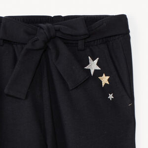 Pantalón jogging con cinturilla y estrellas bordadas para niña 