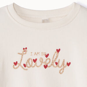 Sudadera lisa de felpa con estampado "Love" para bebé niña 