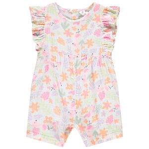 Pelele corto con volantes y estampado fantasía para bebé niña 