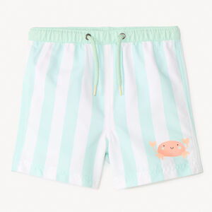 Bañador de rayas con estampado de cangrejo para bebé niño 