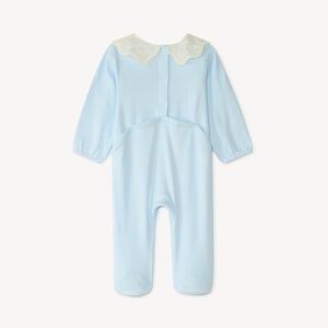 Pijama ligero con cuello de bordado inglés para bebé niña. 