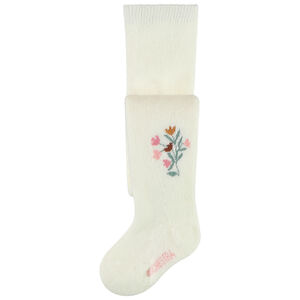 Medias gruesas con estampado floral y forro de bucle para bebé niña 