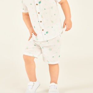 Conjunto de 2 piezas: camisa + pantalones cortos con estampado de tortugas para bebé niño. 