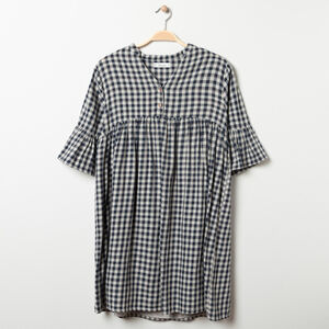 Vestido premamá manga corta cuadros Vichy 