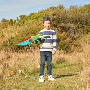 Sudadera de felpa con tiburón bordado para niño 