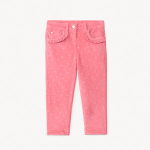 Pantalon velours doublé et imprimé cœur pour bébé fille  