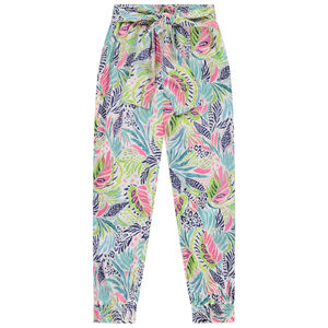 Pantalón fluido estampado fantasía para niña 