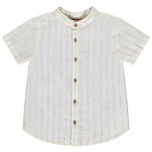 Camisa de manga corta de voile rayado para bebé niño 