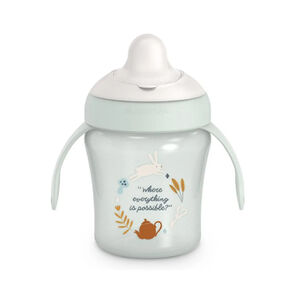 Taza de aprendizaje Wonderland con boquilla y asas 6+ 200ml azul 