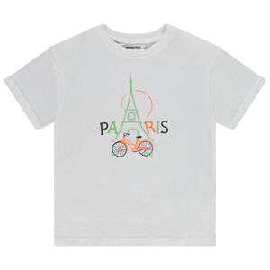 Camiseta de manga corta con Torre Eiffel bordada niño 