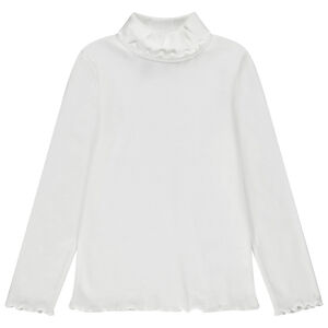 Camiseta interior de cuello vuelto lisa en rib para niña Main Camiseta interior de cuello vuelto lisa en rib para niña