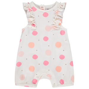 Combinaison corta estampado de lunares para bebé niña 