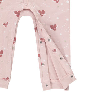 Pelele de felpa con estampado de corazones para bebé niña 
