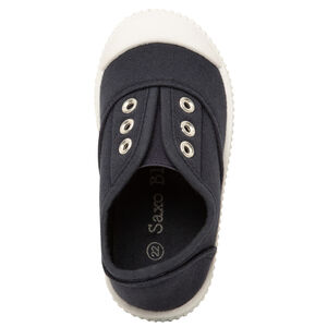 Tenis bajos de lona con lengüeta elástica y ojales para bebé 