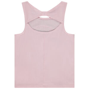 Camiseta sin mangas con motivo de palmeras en relieve y espalda de punto calado niña 