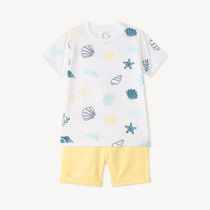 Conjunto corto de 2 piezas, camiseta y bermudas para bebé niño. 