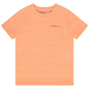 Camiseta de manga corta con bolsillo estampado de palmeras 