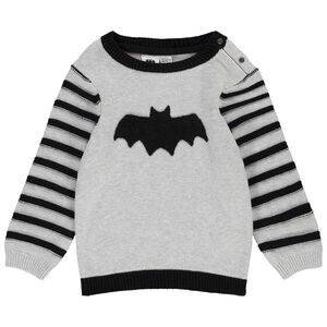 Pull en tricot Batman à manches longues rayées pour bébé garçon Main Pull en tricot Batman à manches longues rayées pour bébé garçon