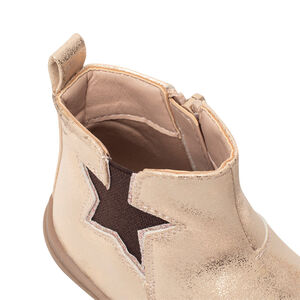 Botines dorados brillantes con elástico y estrellas para niña 