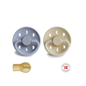 PACK 2 CHUPETES BLOCK LATEX MOON PHASE POWDER BLUE/CREAM 0+ 